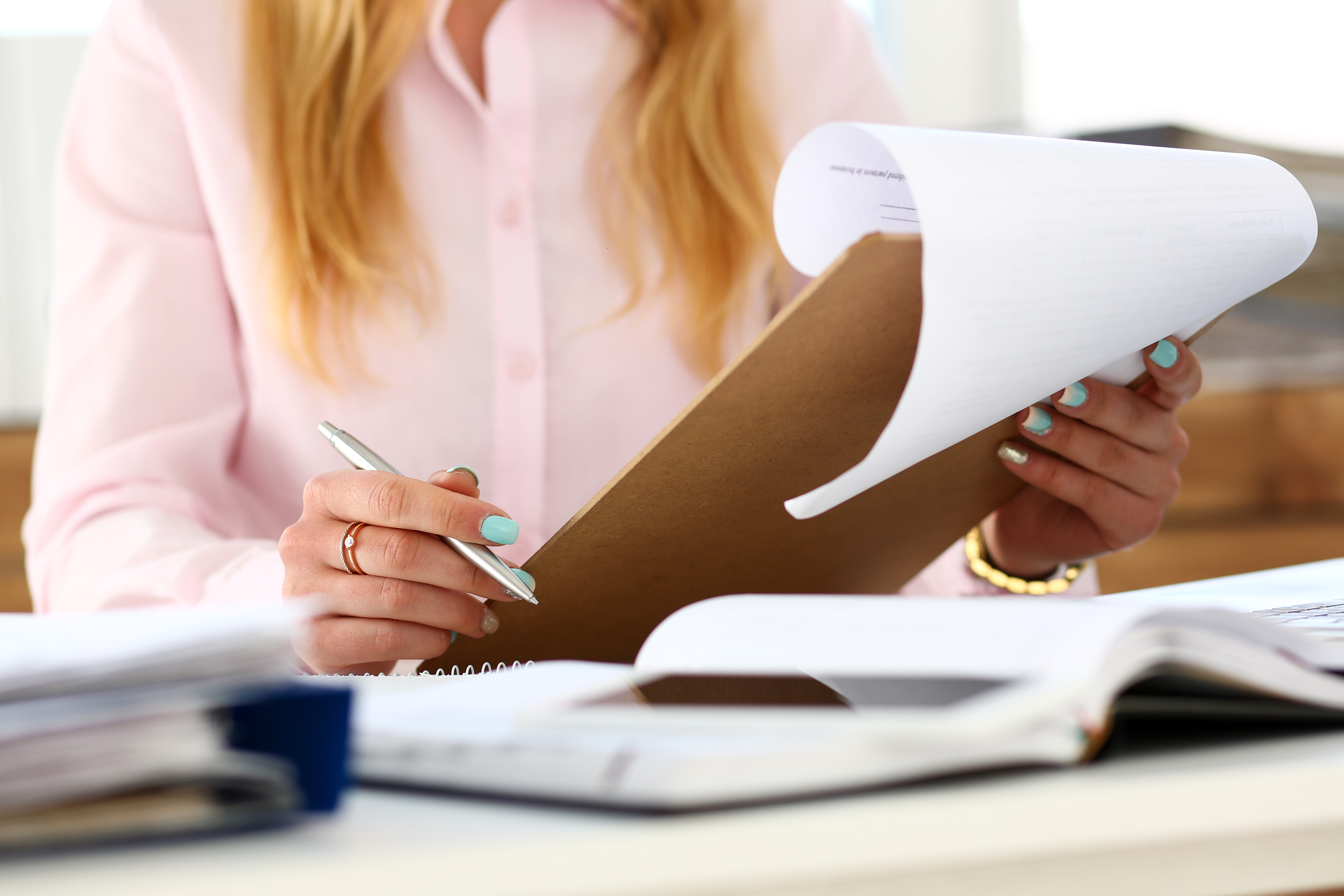 woman giving audit