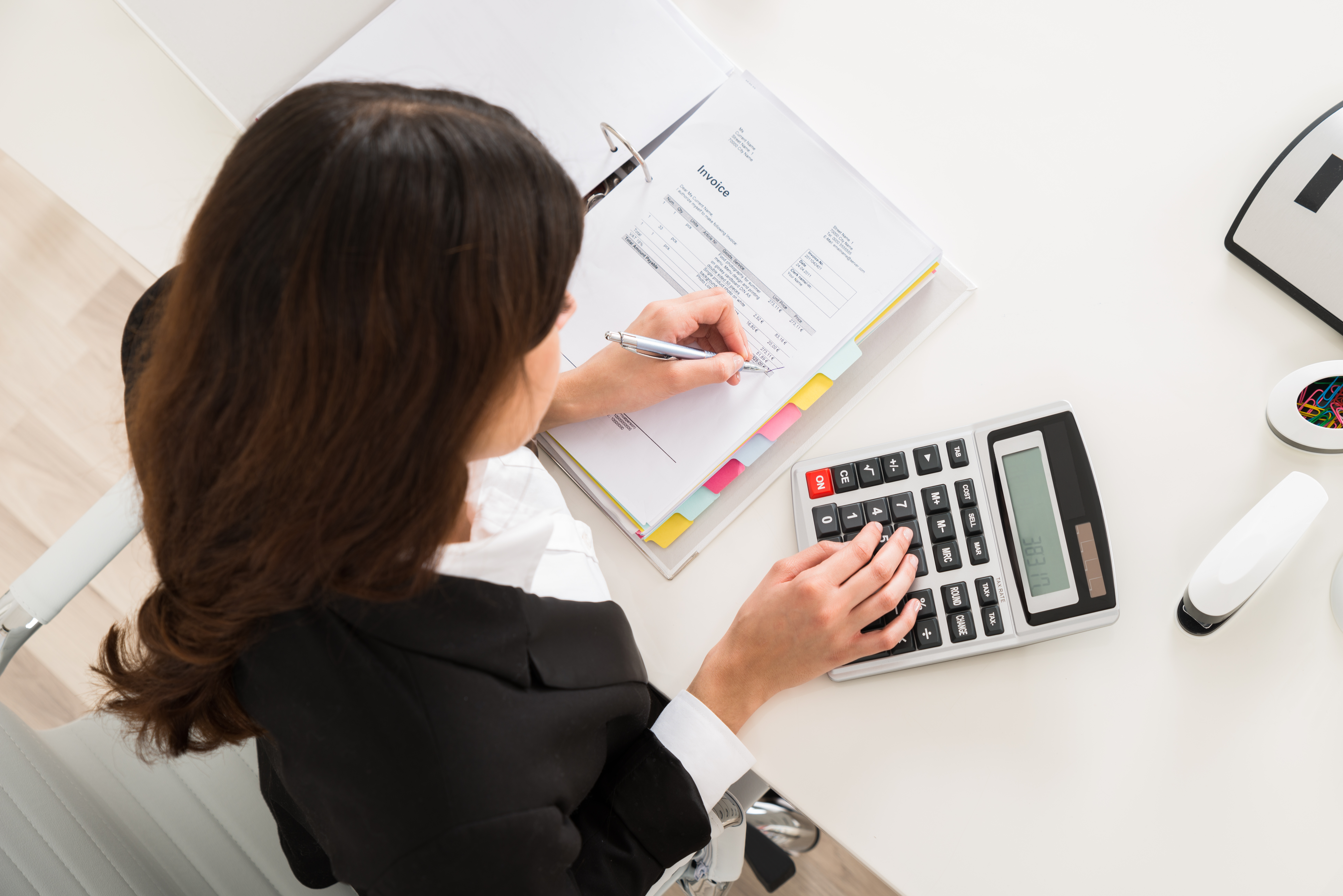 woman calculating finances